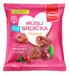 Semix Müsli srdíčka s klikvou a višněmi 50 g